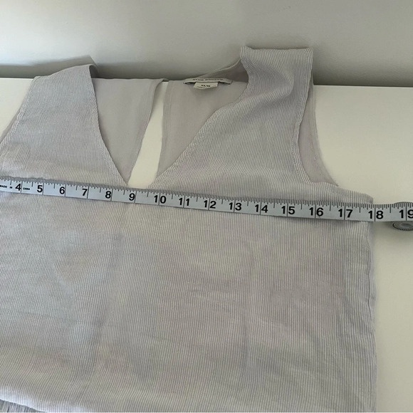 Club Monaco Blouse/Peplum Bow-Back Top (White/Light Blue) XS - Picture 5 of 12